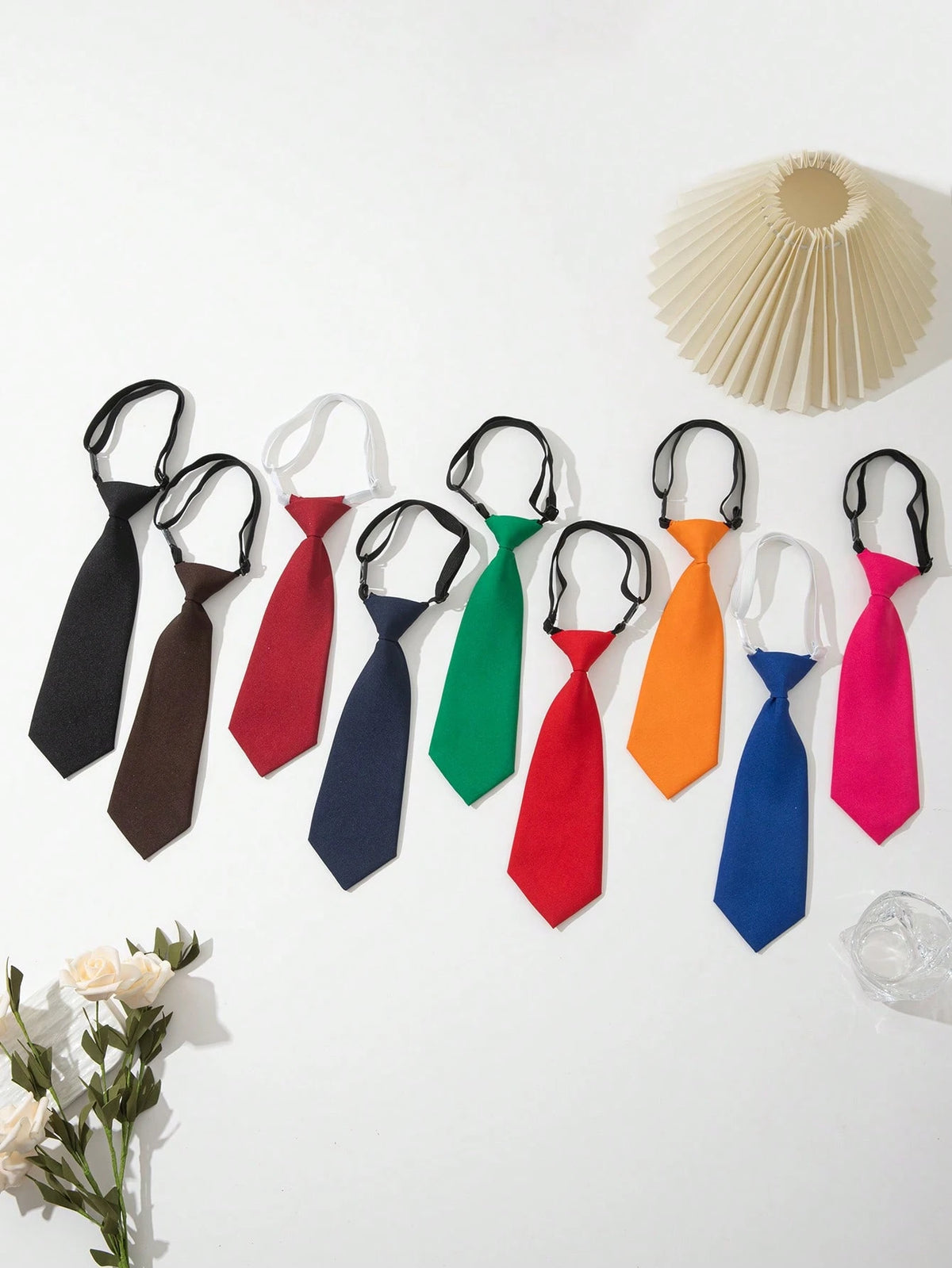 1pc Kids' Plain Color Clip-On Tie, Versatile Short Necktie For Performance, School, Unisex