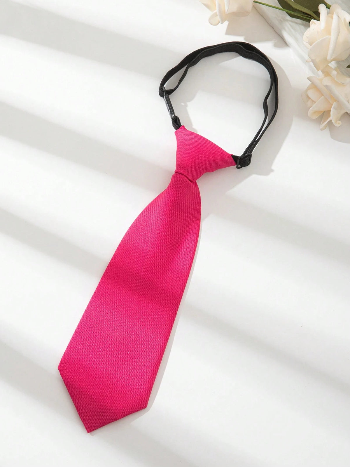 1pc Kids' Plain Color Clip-On Tie, Versatile Short Necktie For Performance, School, Unisex