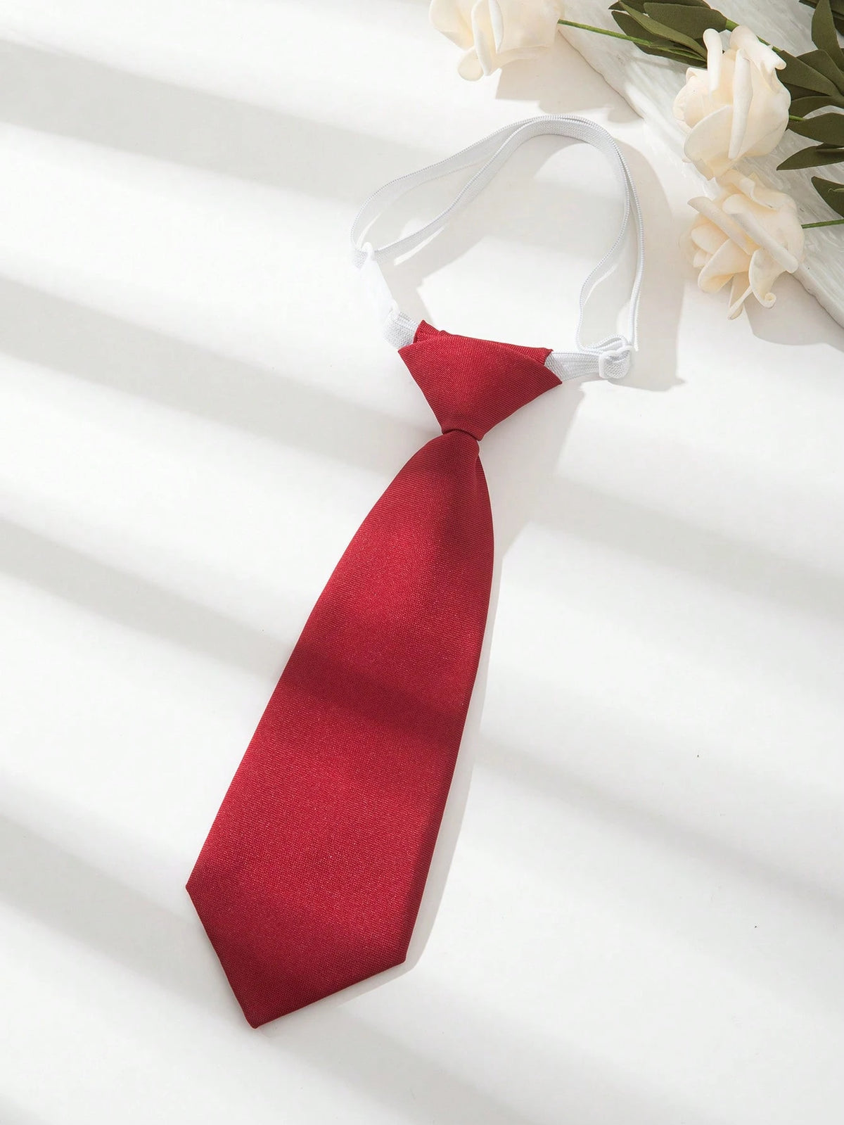 1pc Kids' Plain Color Clip-On Tie, Versatile Short Necktie For Performance, School, Unisex