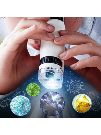 1pc Kids Portable Microscope Magnifier, Adjustable Focus Optical Research Science Educational Exploration Toy For Children