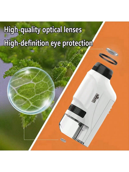 1pc Kids Portable Microscope Magnifier, Adjustable Focus Optical Research Science Educational Exploration Toy For Children