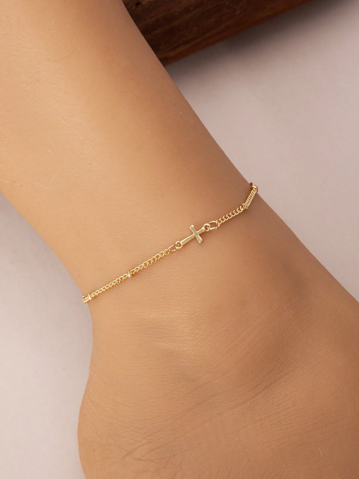 1pc Luxury Stainless Steel Anklet, Embellished Design, Suitable For Women's Daily Or Party Wear, Also Can Be Given As A Gift