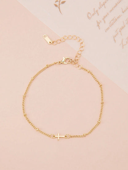 1pc Luxury Stainless Steel Anklet, Embellished Design, Suitable For Women's Daily Or Party Wear, Also Can Be Given As A Gift