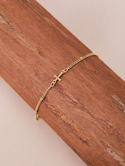 1pc Luxury Stainless Steel Anklet, Embellished Design, Suitable For Women's Daily Or Party Wear, Also Can Be Given As A Gift