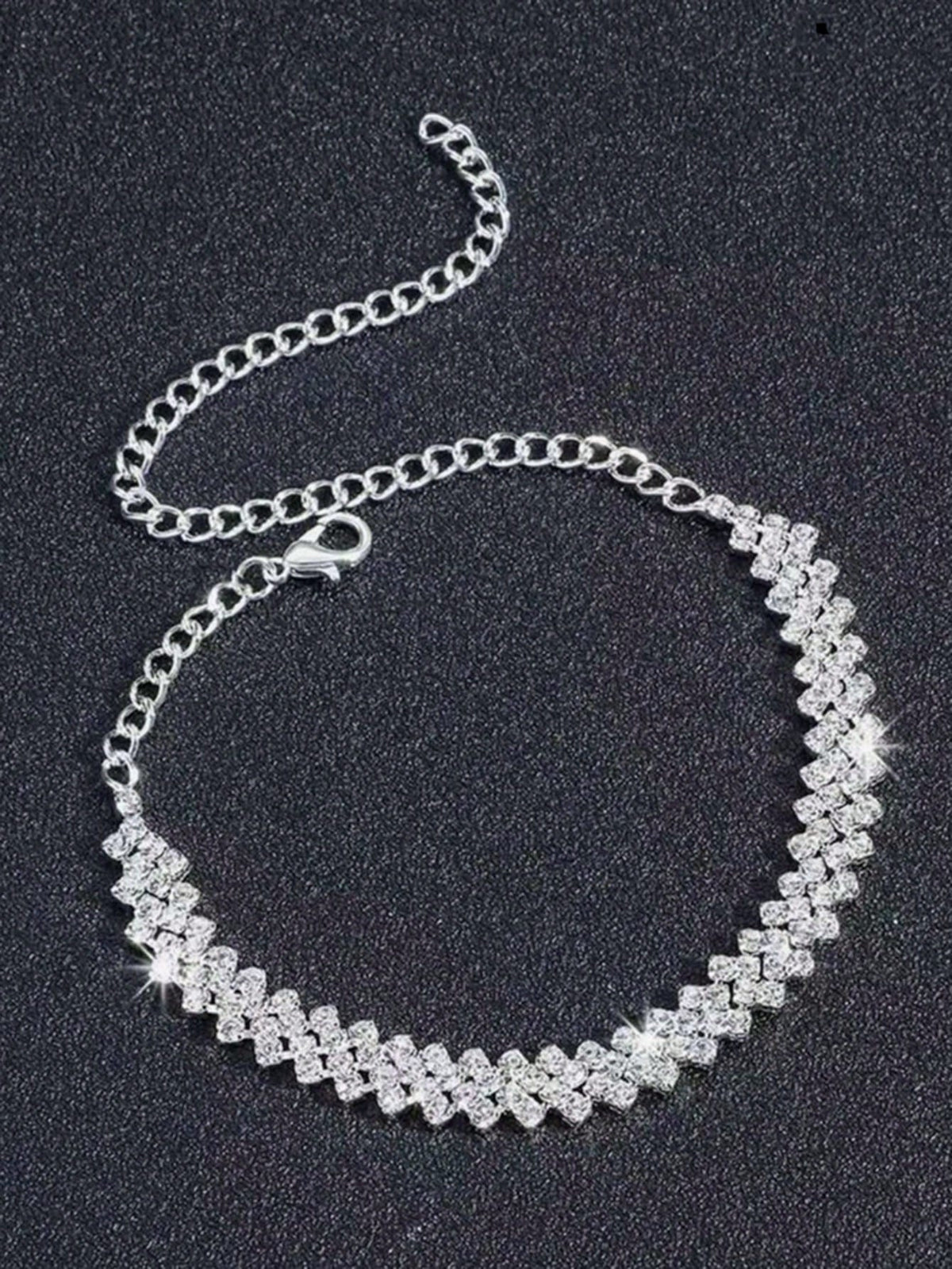 1pc Luxury Stainless Steel Anklet, Embellished Design, Suitable For Women's Daily Or Party Wear, Also Can Be Given As A Gift
