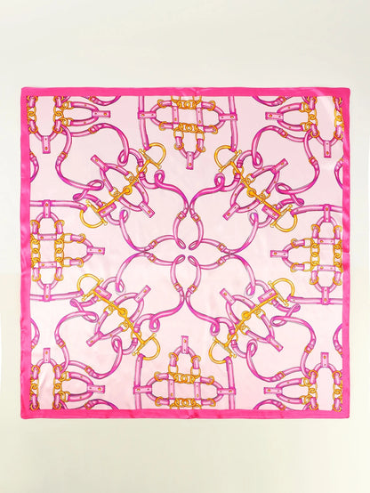 1pc Moonlight Silk Chain Geometric Printed Headband Bandana Scarf Bandana,Hair Band,Head Band Ideal For Dressing Up Your Look