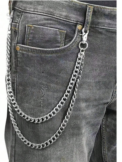 1pc Multi-Layer Key Chain| Punk Pants Chain Motorcycle Riding Jeans Accessory