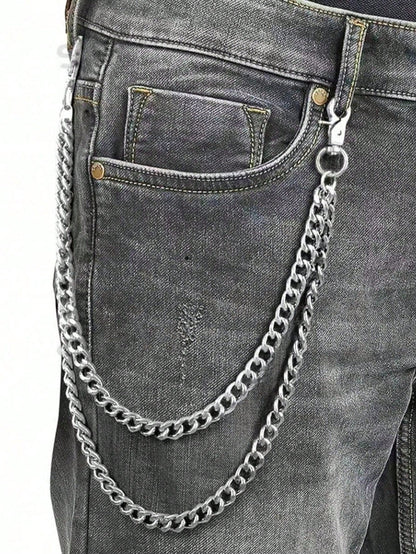1pc Multi-Layer Key Chain| Punk Pants Chain Motorcycle Riding Jeans Accessory