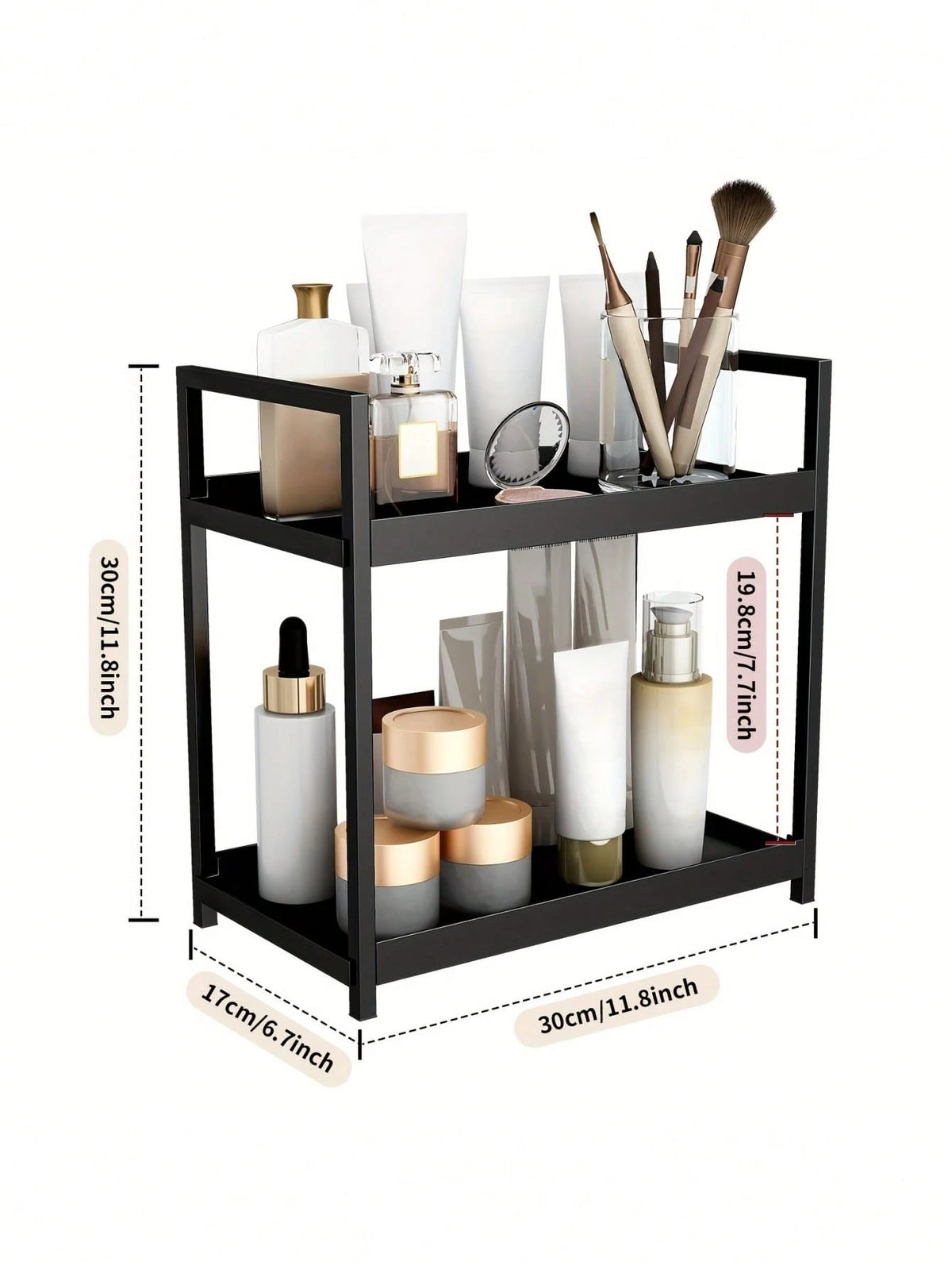 1PC MultiTier SpaceSaving Sturdy Durable EasyClean Multifunctional Versatile Adjustable Cosmetic Organizer Storage Rack Tray Vanity DressingTable Bathroom Bedroom Kitchen HomeDecor HotSearch ForWomen