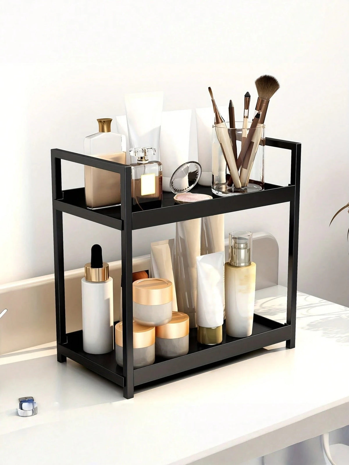 1PC MultiTier SpaceSaving Sturdy Durable EasyClean Multifunctional Versatile Adjustable Cosmetic Organizer Storage Rack Tray Vanity DressingTable Bathroom Bedroom Kitchen HomeDecor HotSearch ForWomen