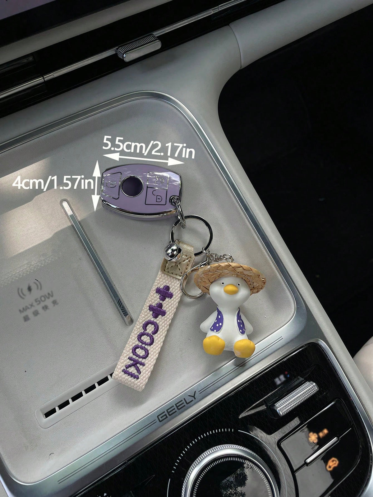 1pc New Key Cover Compatible With A-Class C-Class E-Class A200L C260L E300L GLC300 GLE GLA Creative Violet Straw Hat Cool Duck TPU Key Case 2022 C-Class C200L Silver Edge Shell S-Class S400L EQSC260L