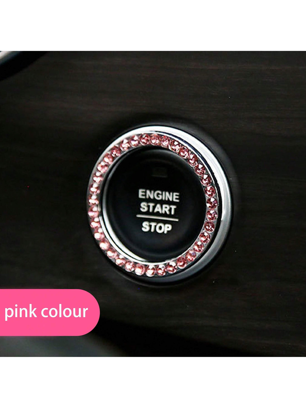 1pc One-Touch Start Button Decorative Ring, Handmade Rhinestone Inlaid, Butterfly Crystal Glass Faux Diamond Ring, Pink/Royal Blue