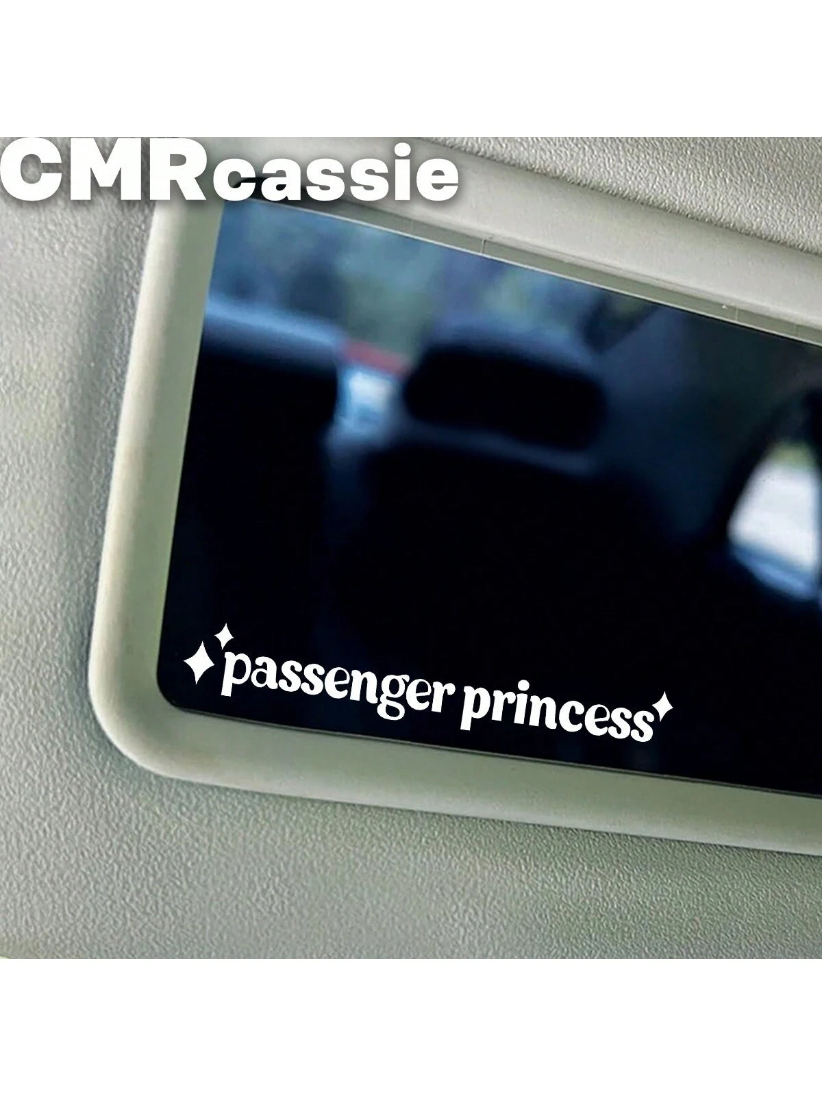 1pc Passenger Princess Car Mirror Sticker, Mirror Car Decal, Rearview Mirror Sticker, Girlfriend Truck Decal, Vehicle Accessories, Passenger Princess Humor