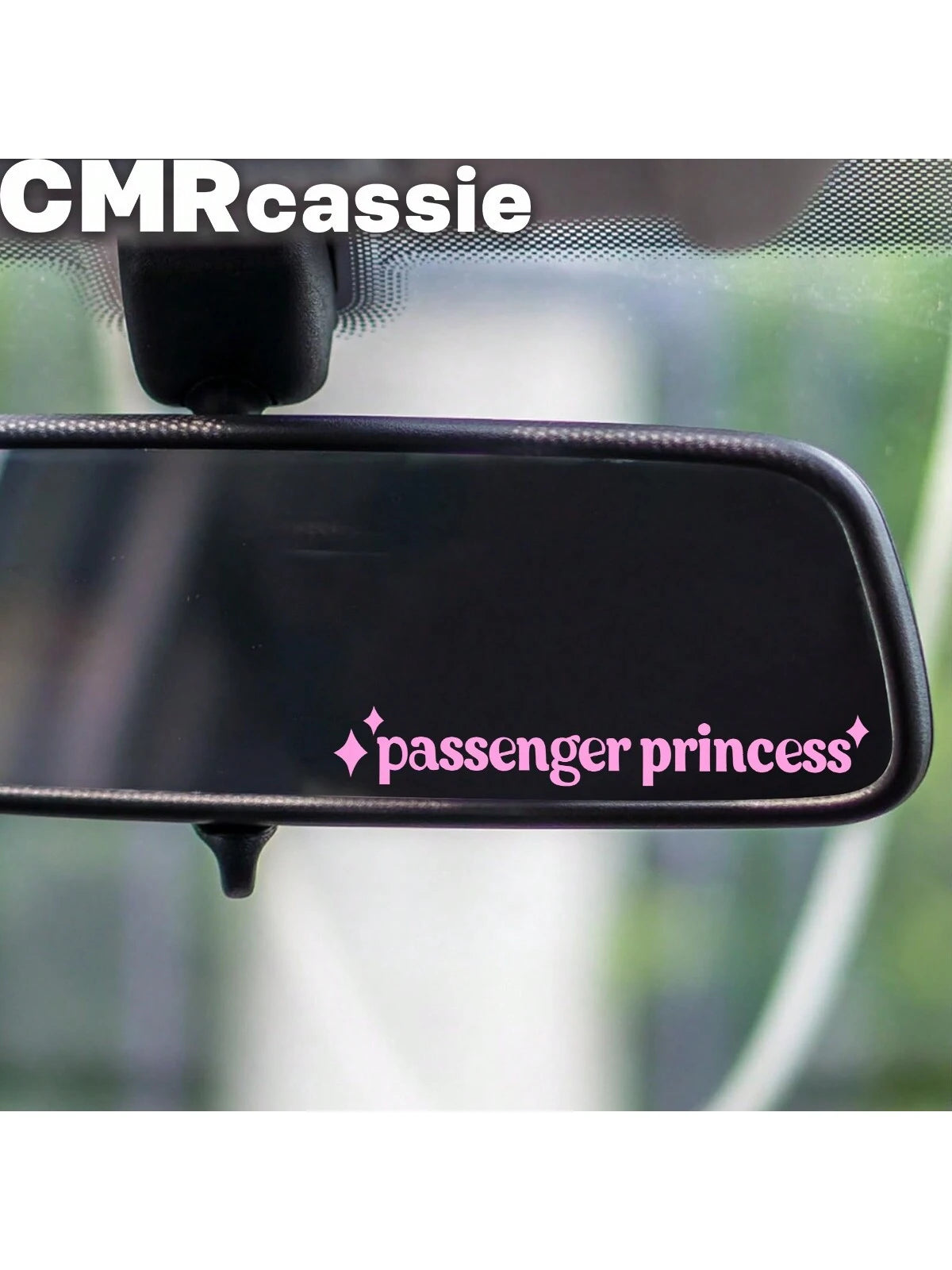 1pc Passenger Princess Car Mirror Sticker, Mirror Car Decal, Rearview Mirror Sticker, Girlfriend Truck Decal, Vehicle Accessories, Passenger Princess Humor