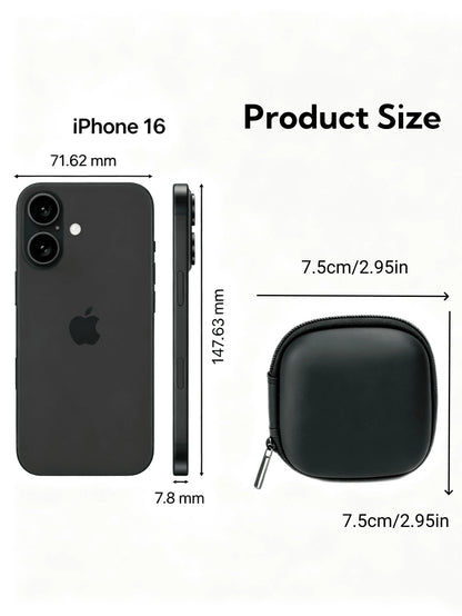 1pc Portable Coin Purse, Earphone Case, Earbud Storage Box, USB Cable Organizer, Storage Bag, Key Holder, Charger Pouch, Wireless Earbuds & Headphones Case, Essential College Dorm Travel Organizer, Co