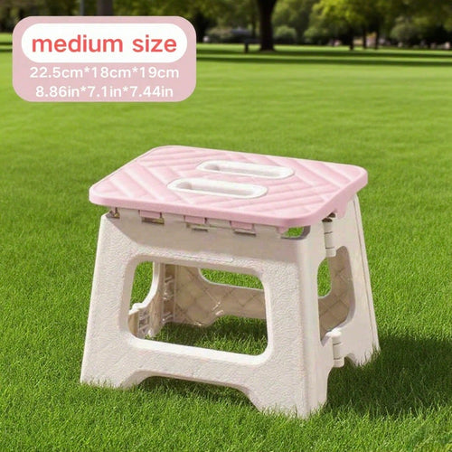 1PC Portable Multifunctional Folding Stool, Height 8.7-10 Inches, High Load-Bearing Folding Steps, Classic Style Outdoor Folding Stool, Portable Handheld Plastic Folding Stool- Compact, No Assembly R