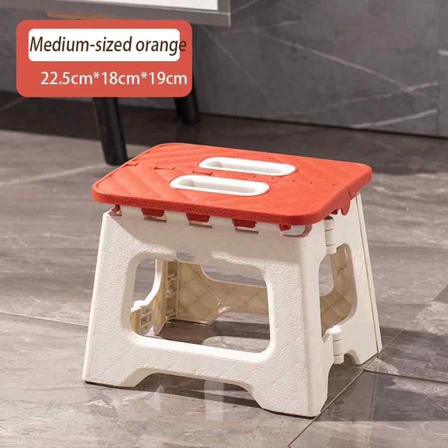 1PC Portable Multifunctional Folding Stool, Height 8.7-10 Inches, High Load-Bearing Folding Steps, Classic Style Outdoor Folding Stool, Portable Handheld Plastic Folding Stool- Compact, No Assembly R