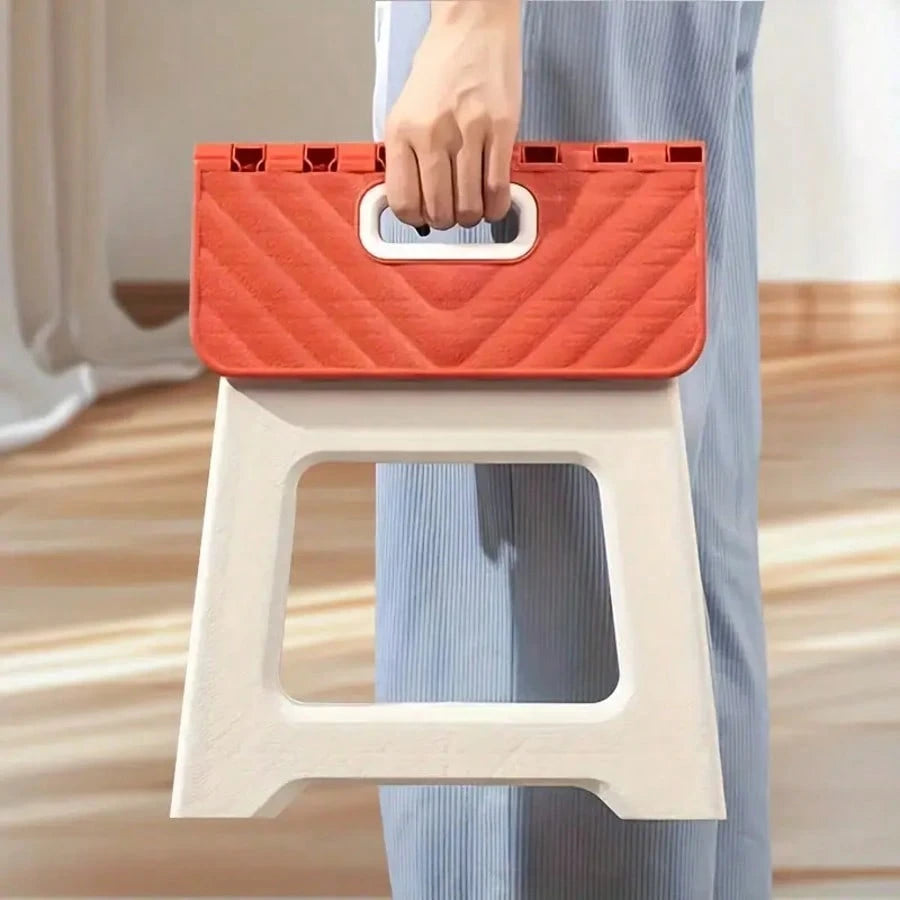 1PC Portable Multifunctional Folding Stool, Height 8.7-10 Inches, High Load-Bearing Folding Steps, Classic Style Outdoor Folding Stool, Portable Handheld Plastic Folding Stool- Compact, No Assembly R