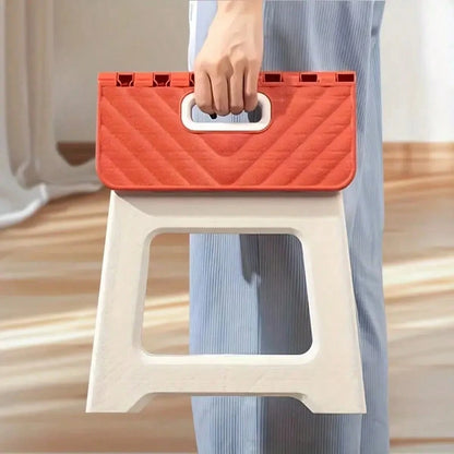 1PC Portable Multifunctional Folding Stool, Height 8.7-10 Inches, High Load-Bearing Folding Steps, Classic Style Outdoor Folding Stool, Portable Handheld Plastic Folding Stool- Compact, No Assembly R