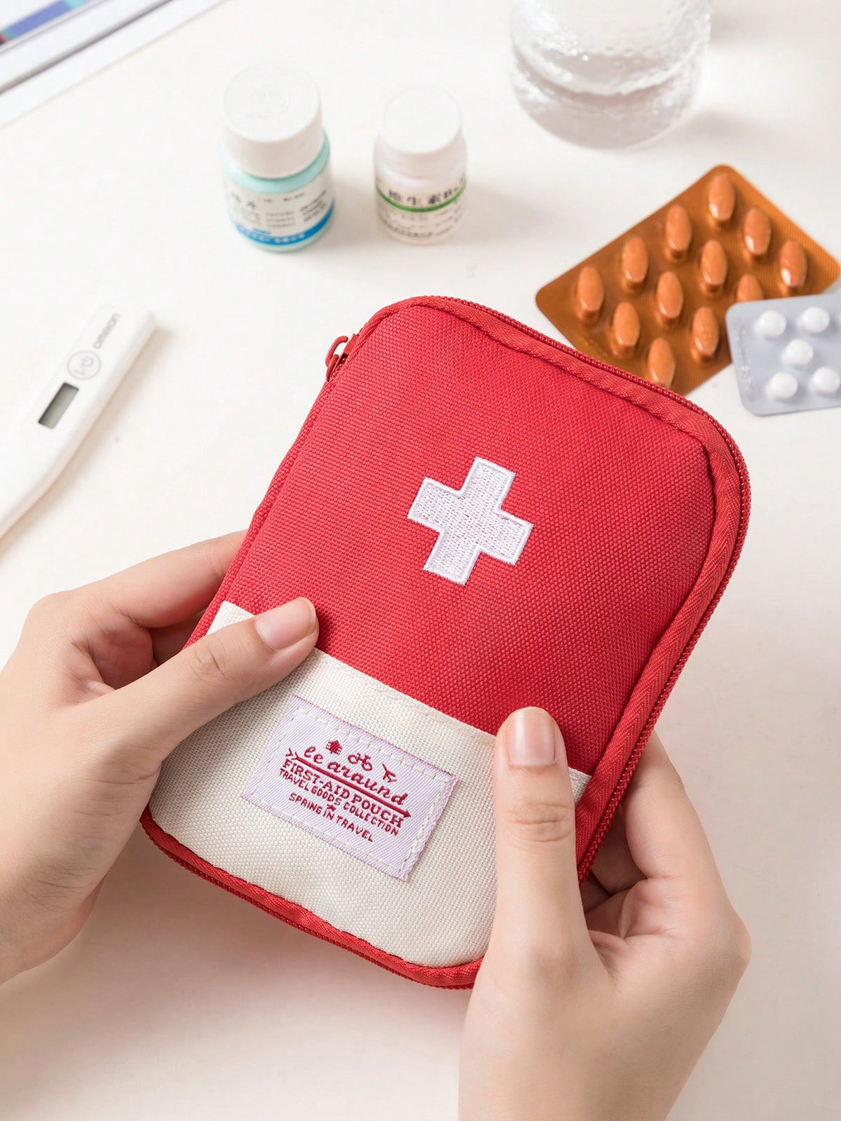 1pc Portable Storage Bag, Suitable For Business Travel, Convenient And Practical, Neat And Stylish. Can Also Be Used As Room Decor, Cosmetic Bag, Vanity Organizer, Toiletry Bag, Desktop Organizer