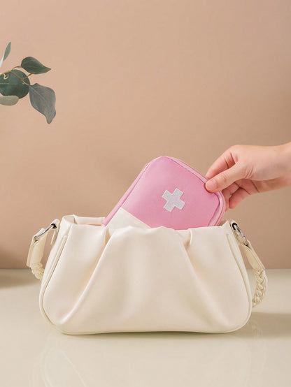 1pc Portable Storage Bag, Suitable For Business Travel, Convenient And Practical, Neat And Stylish. Can Also Be Used As Room Decor, Cosmetic Bag, Vanity Organizer, Toiletry Bag, Desktop Organizer