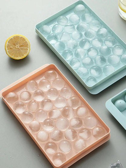 1pc Random Size Ice Cube Tray With Lid (Small/Medium/Large), Refrigerator Ice Cube Mold, Mini Round Ice Ball Maker Mold, Fits Tea, Coffee Back To School
