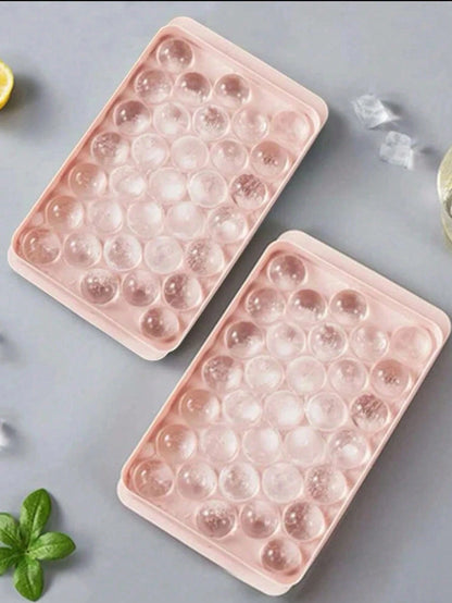 1pc Random Size Ice Cube Tray With Lid (Small/Medium/Large), Refrigerator Ice Cube Mold, Mini Round Ice Ball Maker Mold, Fits Tea, Coffee Back To School