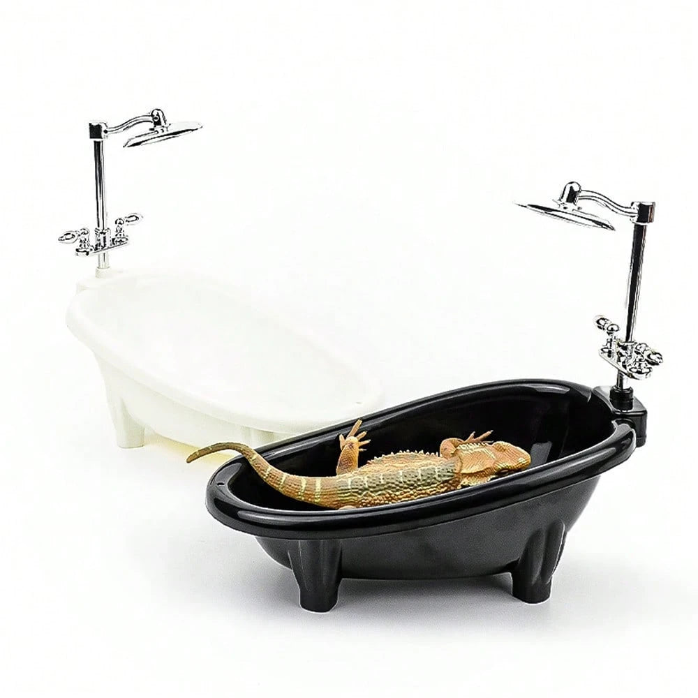 1pc Realistic Reptile & Small Pet Bath Tub, Suitable For Hamsters, Lizards, Turtles, Parrots And Birds, Aquarium And Cage Decor And Cleaning Accessory