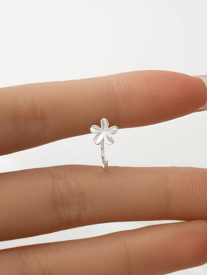 1pc Shiny Silver S925 Flower Petal Nose Ring/Nose Stud/Gold Nose Ring/Silver Nose Ring/Nose Hoop/Ear Cartilage Hoop/Ear Cuff/Small Earring