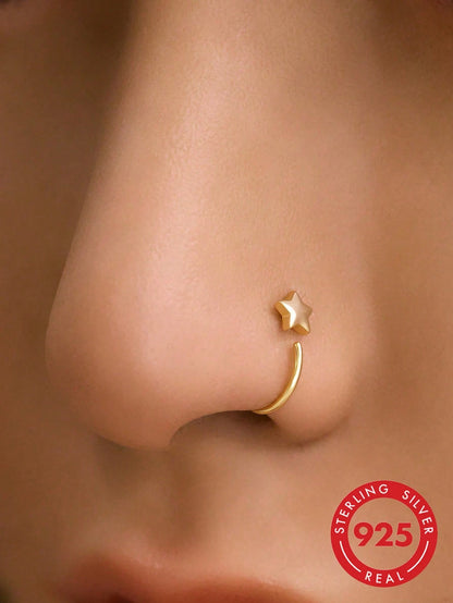 1pc Shiny Silver S925 Flower Petal Nose Ring/Nose Stud/Gold Nose Ring/Silver Nose Ring/Nose Hoop/Ear Cartilage Hoop/Ear Cuff/Small Earring