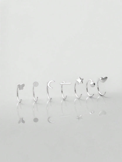 1pc Shiny Silver S925 Flower Petal Nose Ring/Nose Stud/Gold Nose Ring/Silver Nose Ring/Nose Hoop/Ear Cartilage Hoop/Ear Cuff/Small Earring