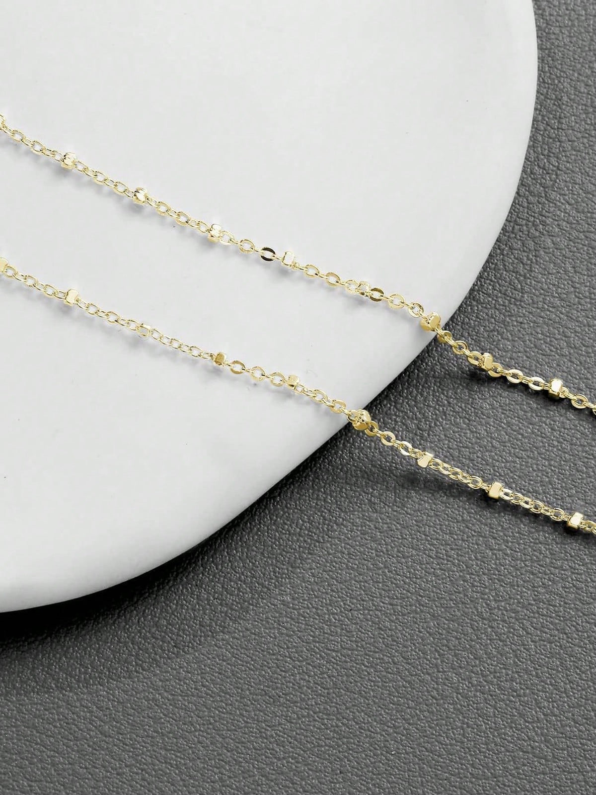 1pc Stainless Steel Double-Layered Stacked Anklet, Bohemian Beach Style Foot Chain, Ideal Gift For Women Valentine's Day Accessories