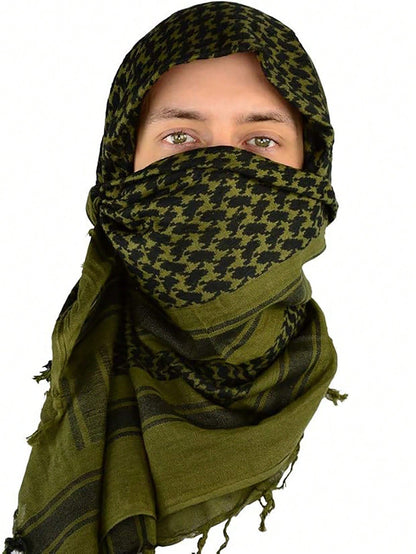 1pc Tactical Desert Military Camo Headwrap, Unisex, Tactical Mesh Camo Scarf, Motorcycle Face Mask, Riding Arab Scarf, Summer Headband, Suitable For Wargames, Sports And Other Outdoor Activities, Hall