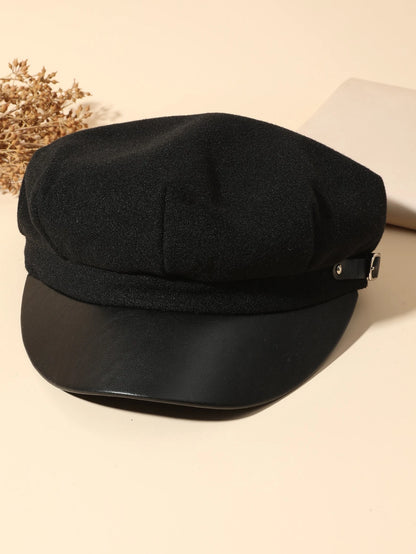 1pc Women Buckle Decor Baker Boy Cap