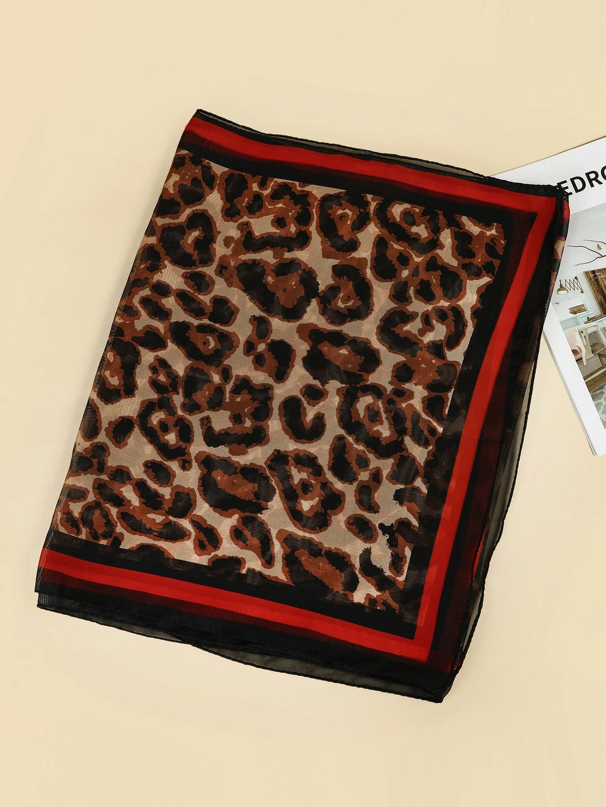 1pc Women Lightweight Chiffon Printed Scarf, Shawl, Small Square Neckerchief, Thin Sunscreen Scarves For Daily Use, Spring/Summer