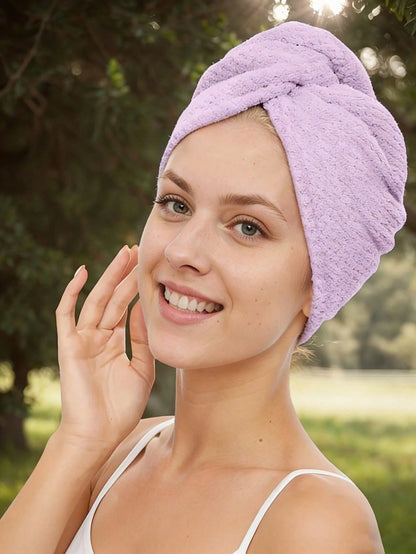 1pc Women's Absorbent Quick-Drying Pineapple Texture Shower Cap, Super Soft Fiber Hair Towel Wrap, Simple Solid Color Bathroom Shower Cap, High Absorbency Hair Drying Towel For Curly Hair, Bathroom Ac
