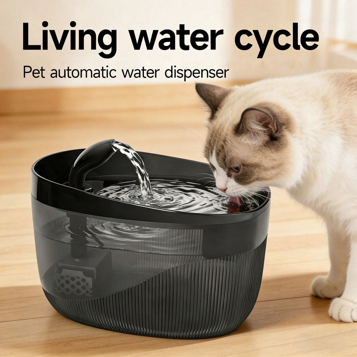 2.2L/74oz/0.58gal Automatic Cat Water Fountain, USB Powered, Multiple Water Supply Modes, Quiet Pump Anti-Dry Burning, 7-Day Healthy Drinking & 1-Day Emergency Water Reserve, Replaceable Filter