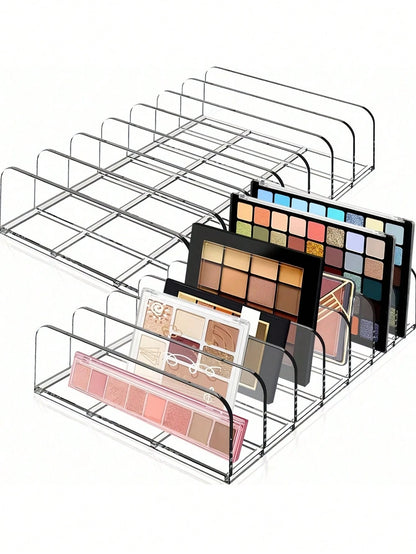 2 Pcs Palette Organizer Large Capacity Cosmetic Storage Box Makeup Holder Display Stand For Vanity Bathroom Counter Cabinet With Drawer Divider For Makeup Brushes Jewelry Perfume Skin Products Storage