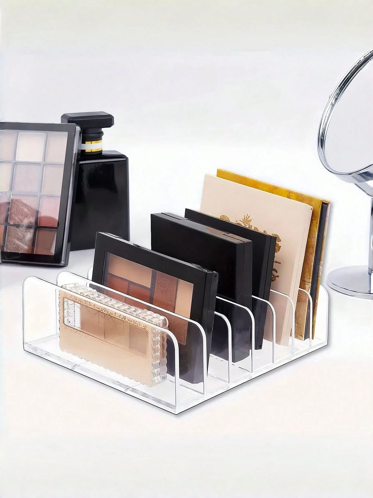 2 Pcs Palette Organizer Large Capacity Cosmetic Storage Box Makeup Holder Display Stand For Vanity Bathroom Counter Cabinet With Drawer Divider For Makeup Brushes Jewelry Perfume Skin Products Storage