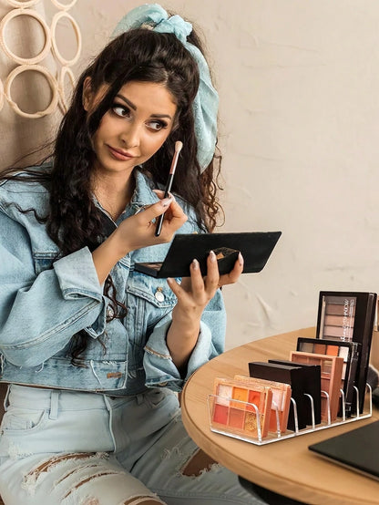 2 Pcs Palette Organizer Large Capacity Cosmetic Storage Box Makeup Holder Display Stand For Vanity Bathroom Counter Cabinet With Drawer Divider For Makeup Brushes Jewelry Perfume Skin Products Storage