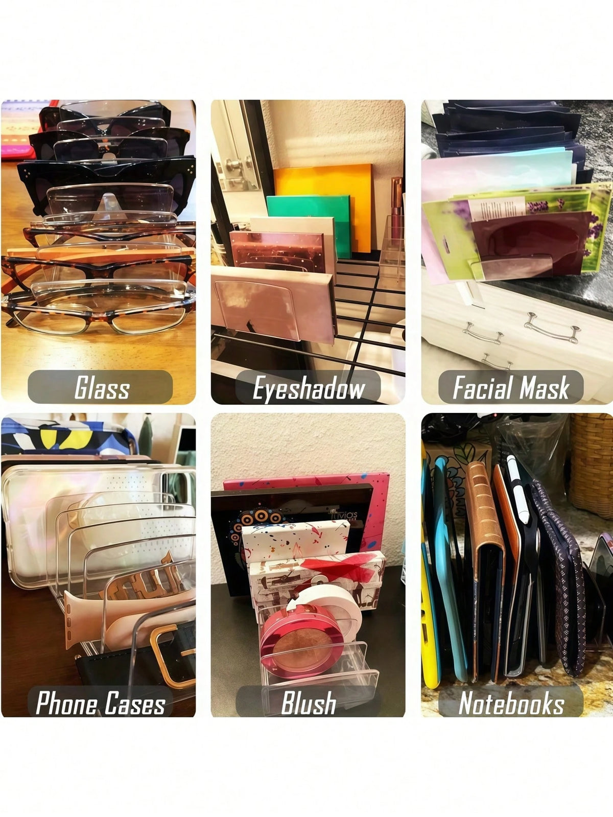 2 Pcs Palette Organizer Large Capacity Cosmetic Storage Box Makeup Holder Display Stand For Vanity Bathroom Counter Cabinet With Drawer Divider For Makeup Brushes Jewelry Perfume Skin Products Storage