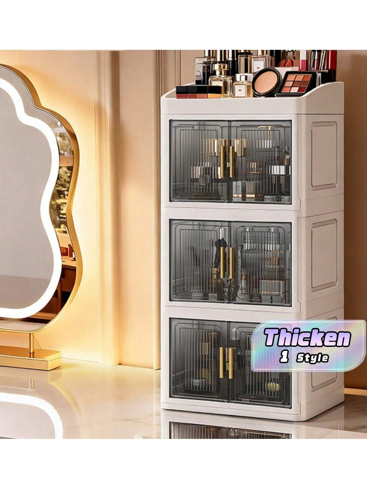 2 Pcs Palette Organizer Large Capacity Cosmetic Storage Box Makeup Holder Display Stand For Vanity Bathroom Counter Cabinet With Drawer Divider For Makeup Brushes Jewelry Perfume Skin Products Storage