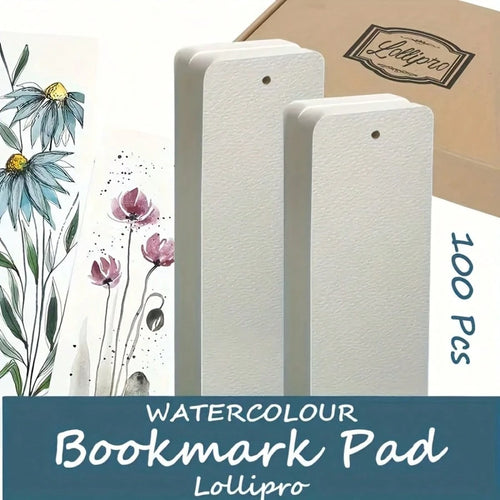 20/50/100pcs Lollipro Watercolor Bookmark Pads, 100% Wood Pulp, Cold Pressed, 140 Lb (300 Gsm) Art Paper, 15x5 Cm (2x6 Inches)- Ideal For Artists, Beginners, And Professionals,Back To School,School S