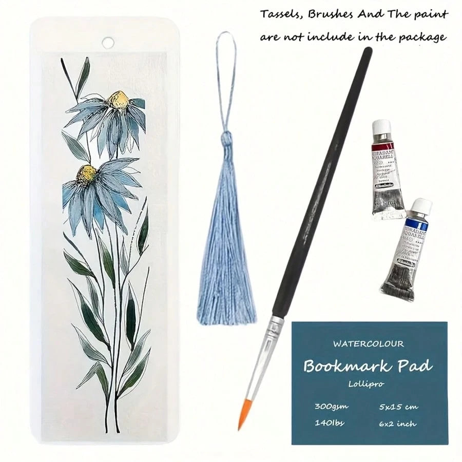 20/50/100pcs Lollipro Watercolor Bookmark Pads, 100% Wood Pulp, Cold Pressed, 140 Lb (300 Gsm) Art Paper, 15x5 Cm (2x6 Inches)- Ideal For Artists, Beginners, And Professionals,Back To School,School S