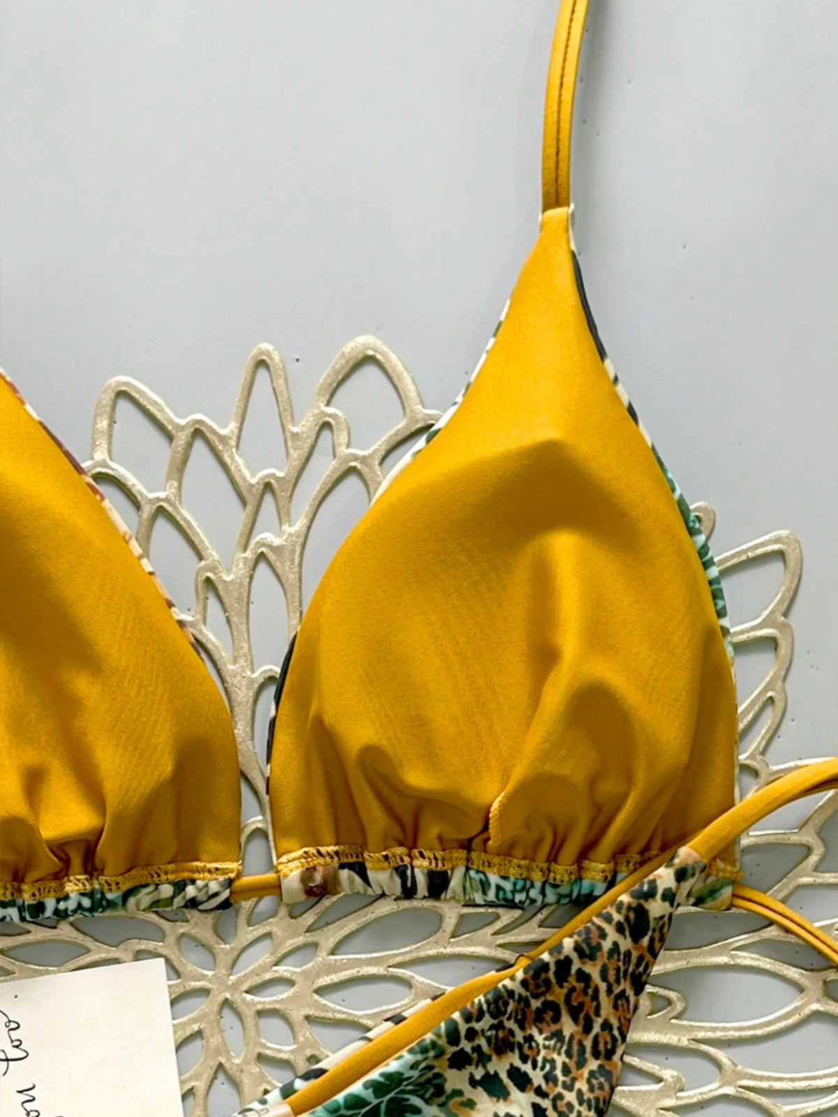 2025 Sexy Leopard Print Bikini Two Pieces Set, Retro Style For Women Summer Vacation Beach