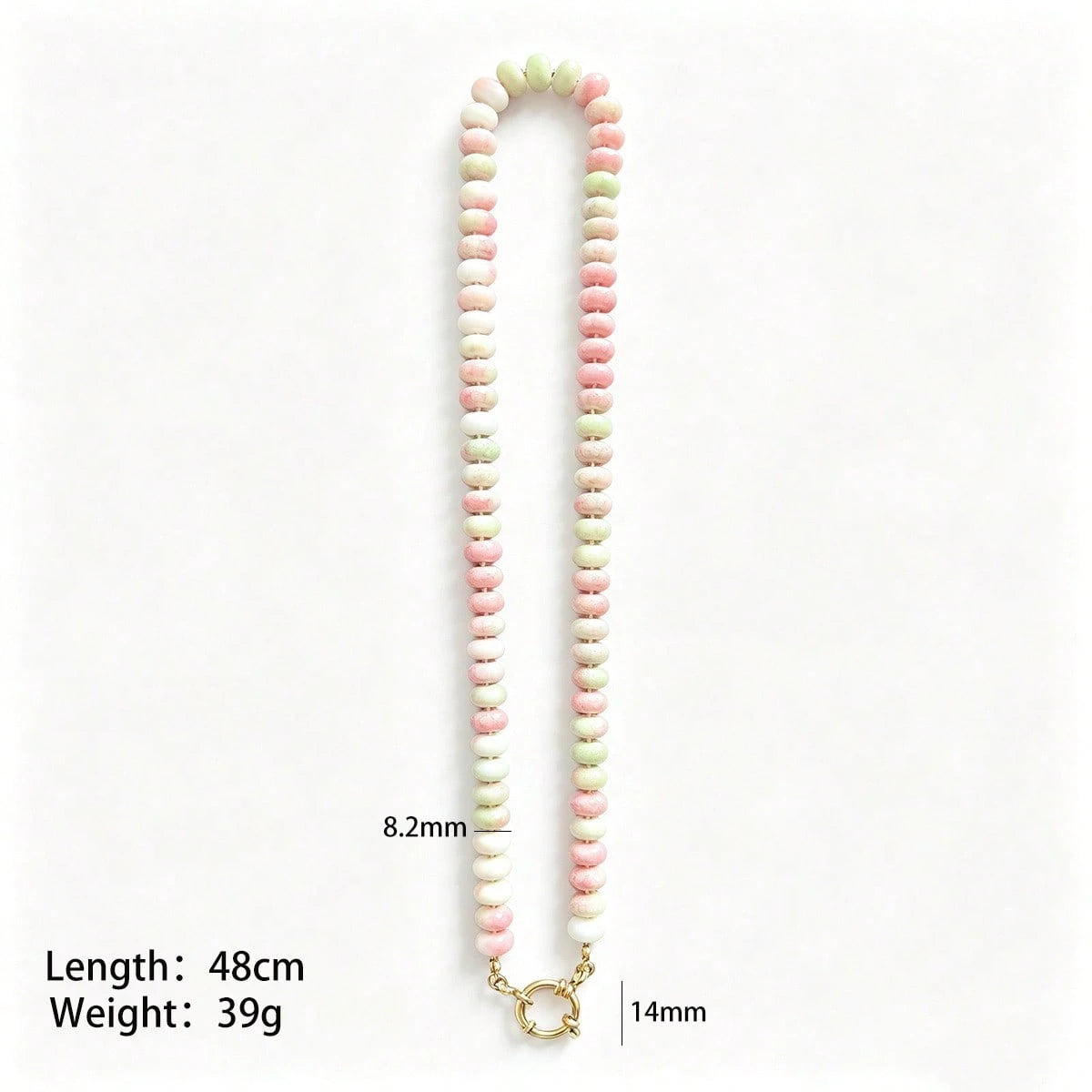 2026 Hot-Selling New Dopamine-Dyed Abacus Bead Handmade Beaded Necklace Candy Color Mixed Beads Clavicle Chain Stainless Steel Sailor Clasp