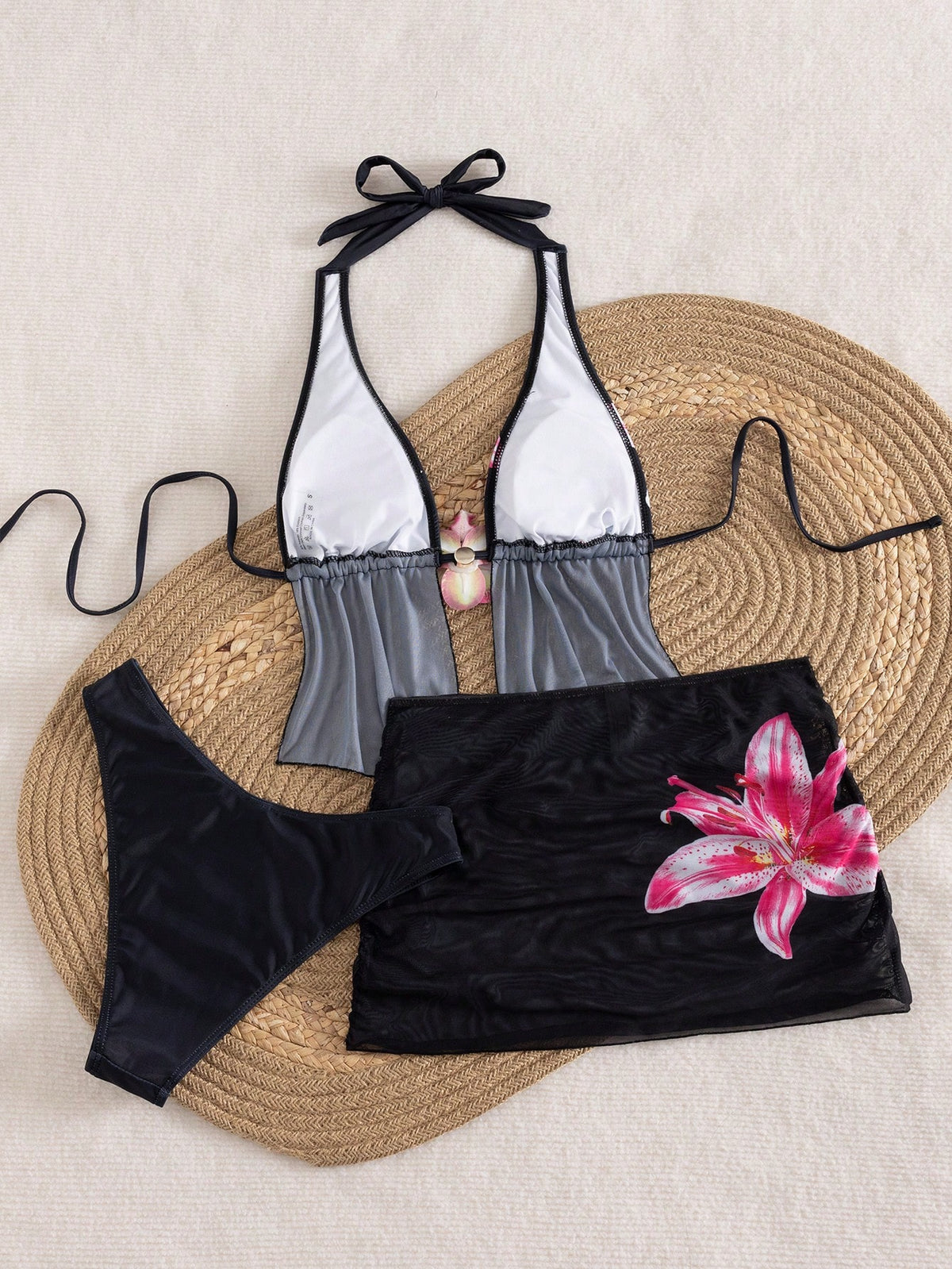 2026 Women's Random Print Spaghetti Strap Sexy Bikini Swimwear Set, Summer Outfit, Elegant, Valentine's Day, Beach, Vacation, Casual, Chic, Summer Set, Summer Holiday Set, Spring, Women's Valentine's