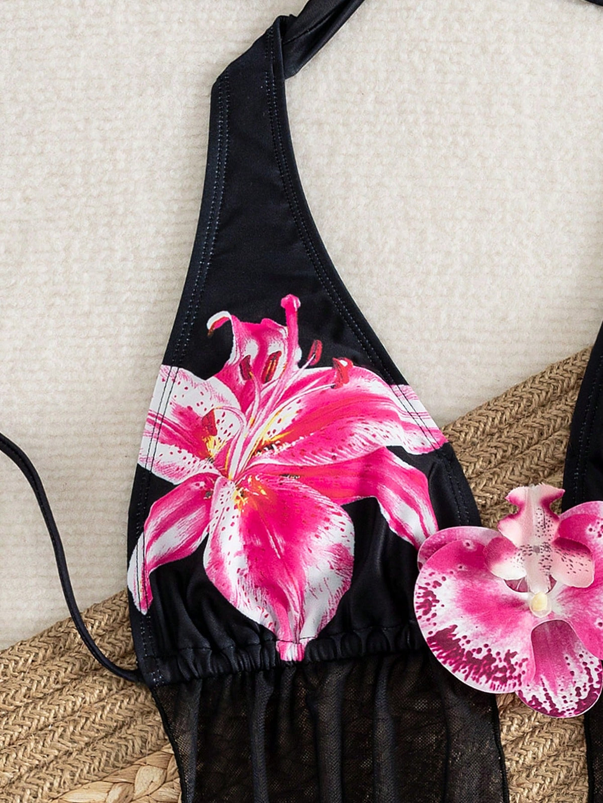 2026 Women's Random Print Spaghetti Strap Sexy Bikini Swimwear Set, Summer Outfit, Elegant, Valentine's Day, Beach, Vacation, Casual, Chic, Summer Set, Summer Holiday Set, Spring, Women's Valentine's