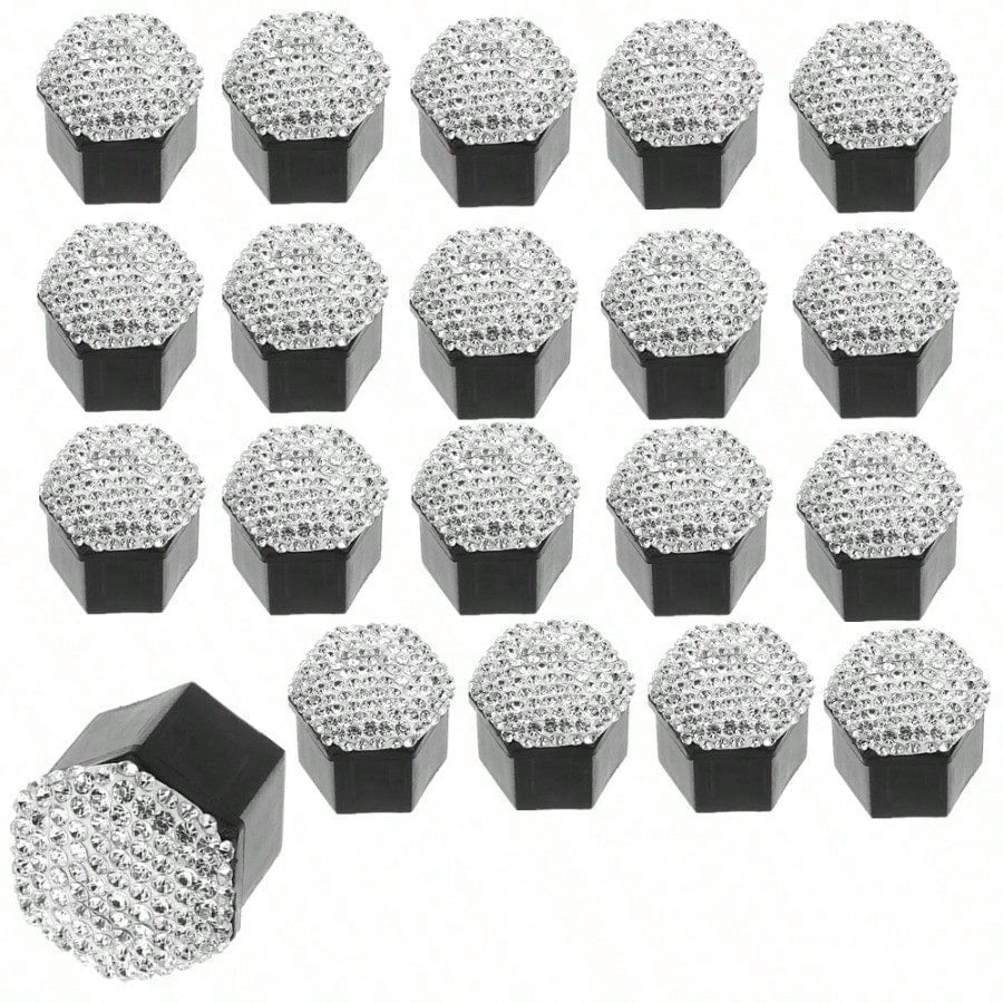 20PCS One Box Diamond-Encrusted Car Wheel Screw Protective Cover Cross-Border Car Tire Decorative Cap Diamond-Encrusted Car Wheel Dust Cover Female