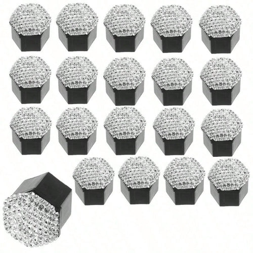20PCS One Box Diamond-Encrusted Car Wheel Screw Protective Cover Cross-Border Car Tire Decorative Cap Diamond-Encrusted Car Wheel Dust Cover Female